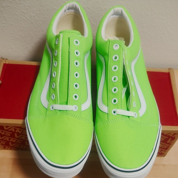 New VANS Mens 13 Neon Green Gecko Old Skool Skater Lace Up NIB - Picture 4 of 9